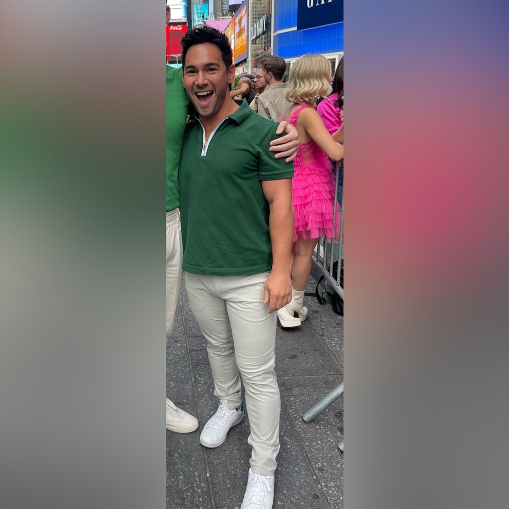 Mango | Green Short Sleeve Zip Polo | Size Small